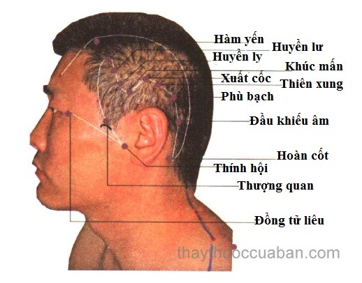 Vị trí huyệt hàm yến